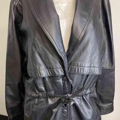 Designer leather coat