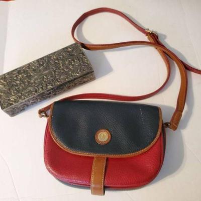 Leather Purse & Small Silver Tone Jewelry Box