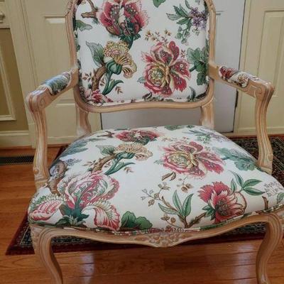 Large Floral Accent Chair