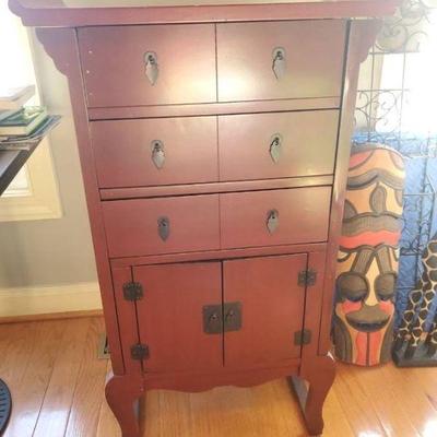 Asian Style Jewelry Chest (24Ã—14Ã—40.5")