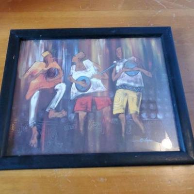 Africa Musicians Framed Wall Art 11"x9"	