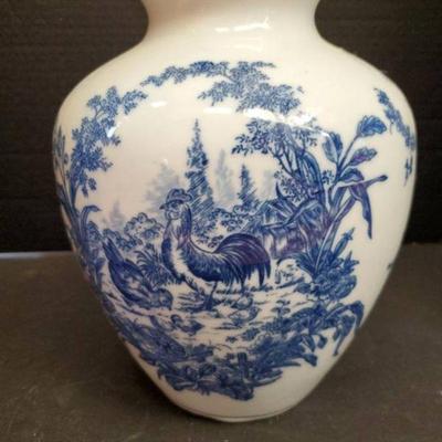 Blue/White Porcelain Vase - Formalities By Baum Bros. (10")