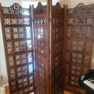 Carved Wood Screen (78.25Ã—72")