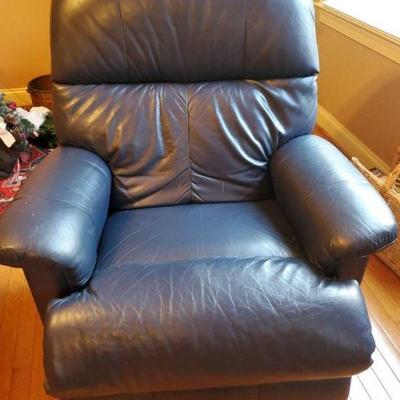 Lazy Boy Blue Leather Recliner
