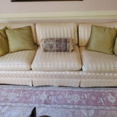 Gold Striped Sofa (93Ã—33Ã—27")
