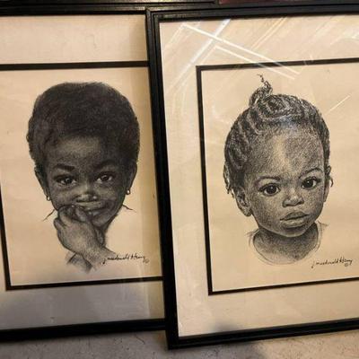 J.Macdonald Henry sketchings x2 (17x21â€)