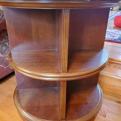 Rotating End Table With Inlays
