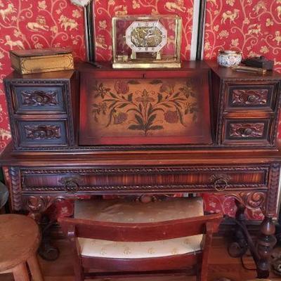 Floral Motif Antique Desk