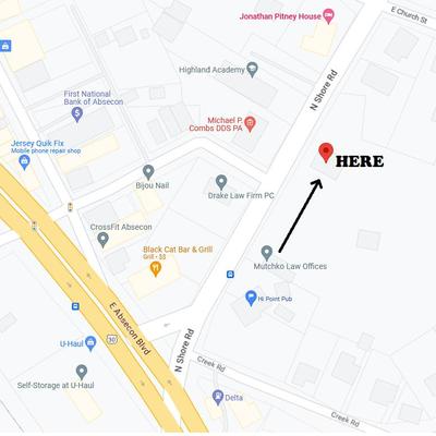GPS will send you the wrong way in the end, so just follow our yellow road signs to the house from Black Cat Bar & Grill in Absecon.