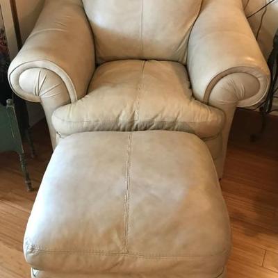 faux leather chair and ottoman $200