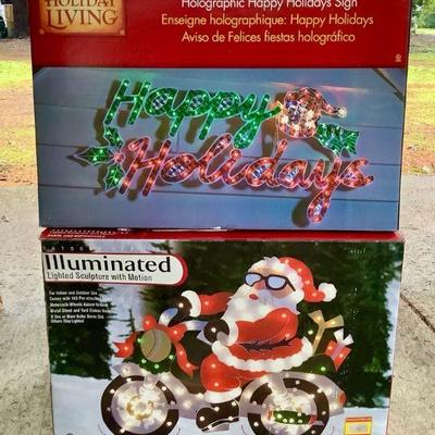 BIHY221 Christmas Illuminated Decorations	Happy Holidays lighted sign by Holiday Living. Model# 137907. Still in it's original box and...