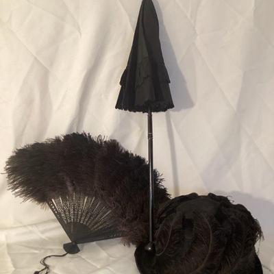 BIHY919 Victorian Hat, Parasol, & Ostrich Fan	Fan and hat are made with ostrich feathers. Hat maker is PlumatraÂ 
