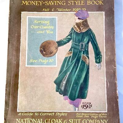 BIHY909 Antique "The National" Money - Saving Style Book	Fall & Winter 1918-1919 Money- Saving Style Book by National Cloak...