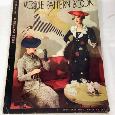 BIHY816 1935 Vogue Pattern Book	April-May 1935 issue of Vogue Pattern Book, a vintage order catalog for sewing patterns
