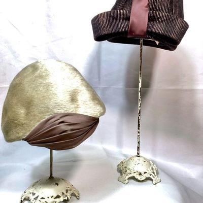 BIHY940 Miss Dior & Schiaparelli Women's Hats	2 vintage 1960's women's hats. Â 1 cream colored Miss Dior hat made by...