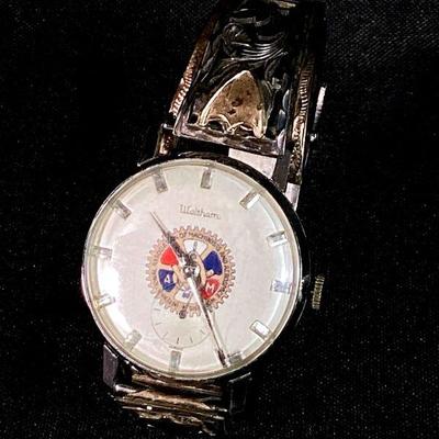 BIHY922 Vintage Sterling Waltham Men's Watch	Sterling & gold plated wrist band International Association of Machinists &...