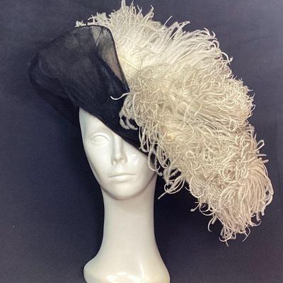BIHY531 Victorian Ostrich Feather Hat	This ostrich feather hat is made by viral 12 Rue De La Paix Paris.

