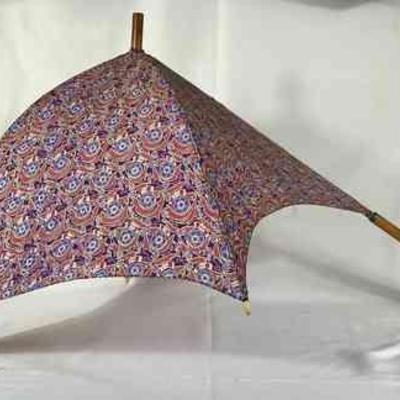 BIHY209 Early 1900â€™s Doormanâ€™s Silk Parasol	Very RARE & incredible unique and in great condition. It's either French or Italian. Wood...