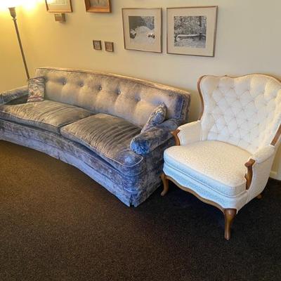 Vintage couch and upholstered chair