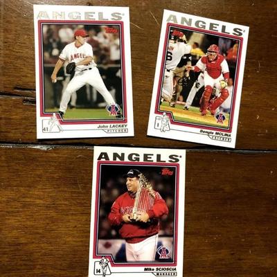 Topps baseball cards -  Angels Lackey, Molina, Scioscia
