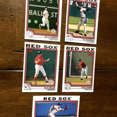 Topps baseball cards - Red Sox  Ramirez, Wakefield, Millar, Damon, Garciaparra
