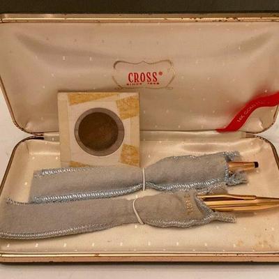 1910 One Cent Canadian Coin & Cross Pen Set