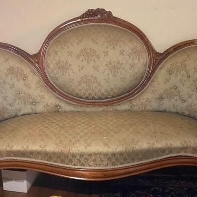 Antique Medallion Back Settee