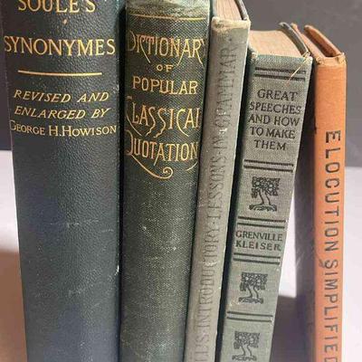 Antique Elocution Grammar Speech Books