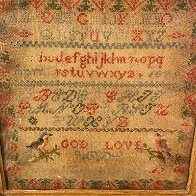 American Sampler Signed And Dated April 1879