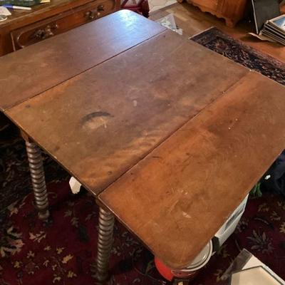 Antique Drop Leaf Spindle Table