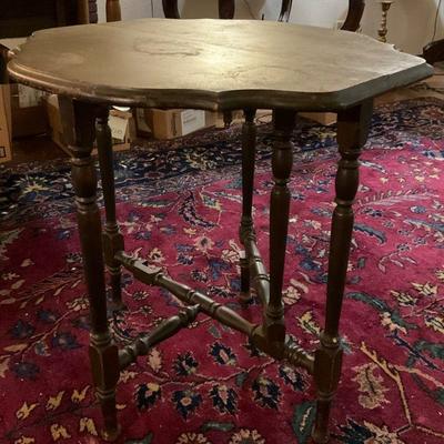 Antique Wood Drop Leaf Demi Table For Restoration