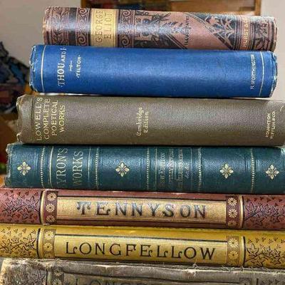 Antique Books Of Poetry Longfellow Tennyson Byron And More