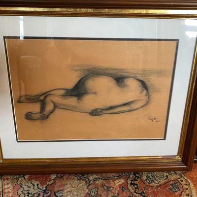 #58 Sleeping Nude  by Hans Peter Hansen ~ pastel on paper