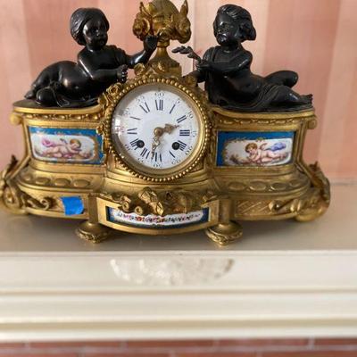 #44 French Mantle Clock ( Has two candelabra )