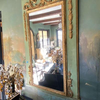 #113 French partial Gilt Mirror