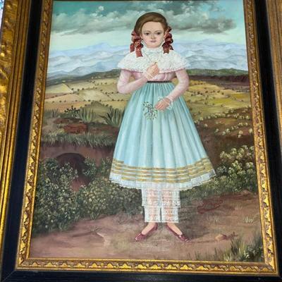 #37 Renteria ~Girl In Blue ~Oil on Canvas