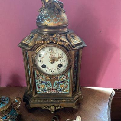 #64 French Cloisonne' Clock