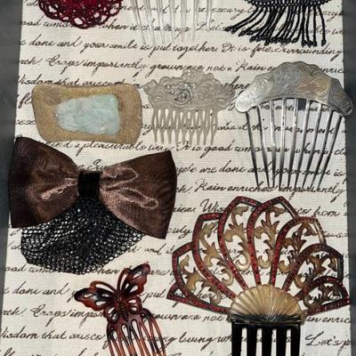 op row , comb with pink rosette is SOLD