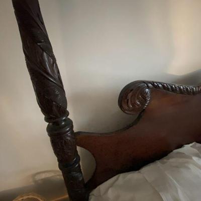 Hand Carved Posts & Headboard
