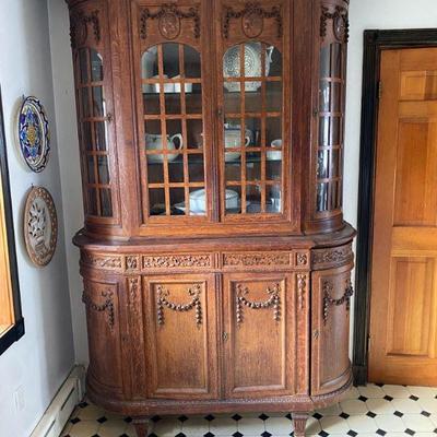 #127 Victorian Oak Cabinet