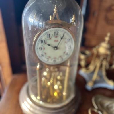 Brass & Porcelain Anniversary Clock
