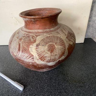 Mexican Pottery Jar ~circa 1950 ~ Floral Motif 