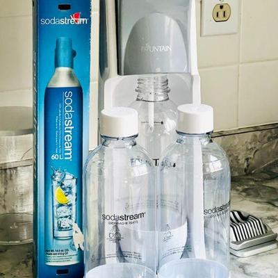 SodaStream kicthen drink system with extra bottles and accessories