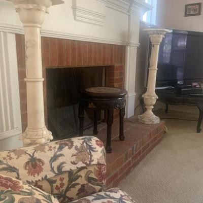 Two Italian marble pedestals