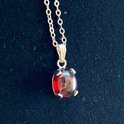 HFF010 Garnet SS Necklace 