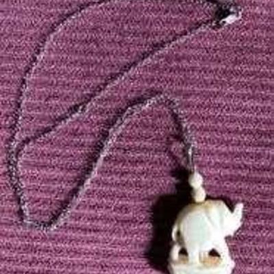 HFF095 Camel Bone (legal Ivory) Elephant Necklace 