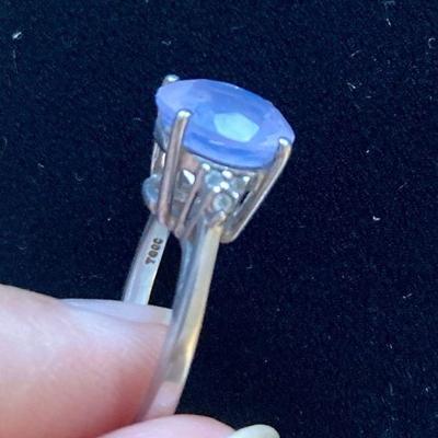 HFF045 Lavender Quartz And Topaz SS Ring Size 6