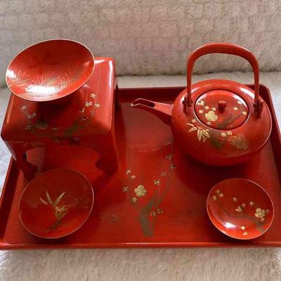 HFF012 Japanese Hand Made Lacquered Tea Set