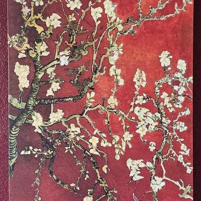 Deep Red Canvas w/ Cherry Blossoms Print
