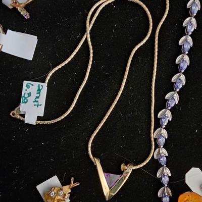 Top Sterling Rings and Amethyst Necklace For Sale